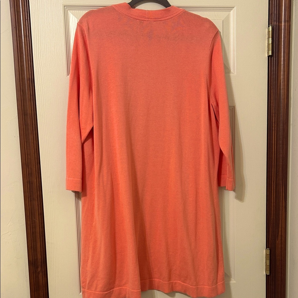 Isaac Mizrahi 3/4 Length Sleeve Open Long Cardigan - Picture 6 of 10